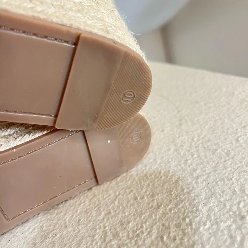 Marc Fisher Alita cream Espadrille Platform Wedge Sandals Size 10 Summer Chic‎